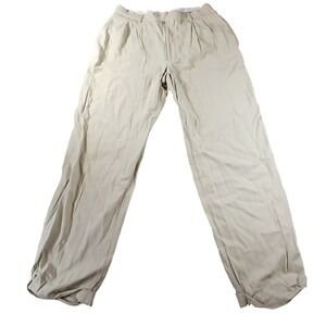 Reunion Pleated Dress Pants Mens 31x30 Tan Wool Rayon Cuffed Trousers